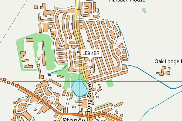 LE9 4BR map - OS VectorMap District (Ordnance Survey)