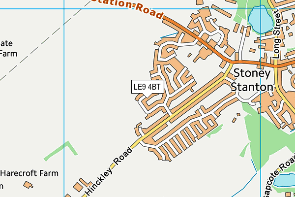 LE9 4BT map - OS VectorMap District (Ordnance Survey)