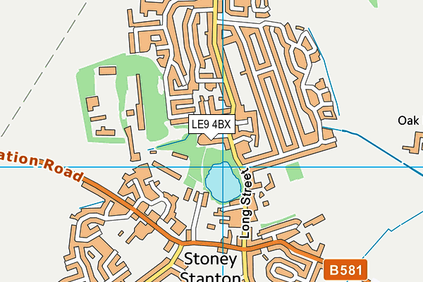 LE9 4BX map - OS VectorMap District (Ordnance Survey)