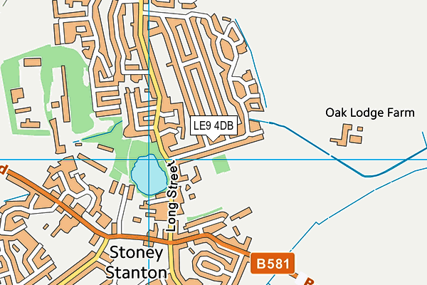 LE9 4DB map - OS VectorMap District (Ordnance Survey)