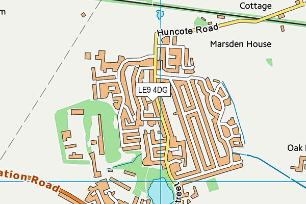 Huncote Road Fields (Closed) map (LE9 4DG) - OS VectorMap District (Ordnance Survey)