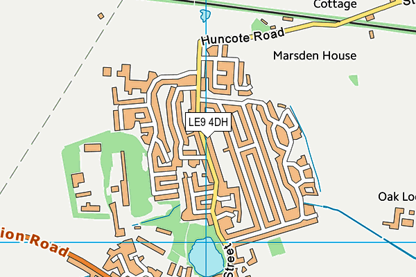 LE9 4DH map - OS VectorMap District (Ordnance Survey)