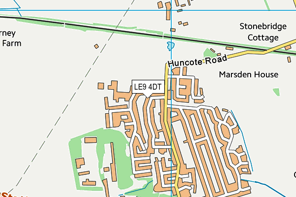 LE9 4DT map - OS VectorMap District (Ordnance Survey)