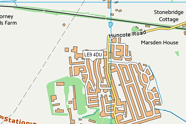 LE9 4DU map - OS VectorMap District (Ordnance Survey)