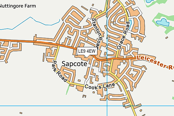 LE9 4EW map - OS VectorMap District (Ordnance Survey)