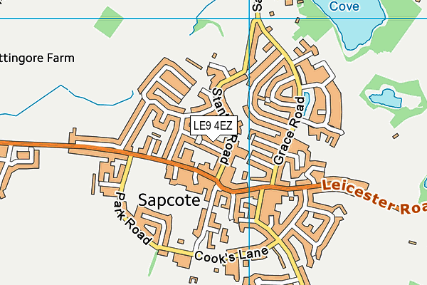 LE9 4EZ map - OS VectorMap District (Ordnance Survey)