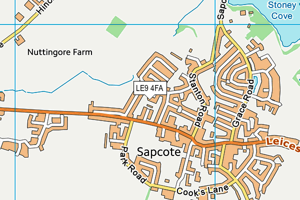 LE9 4FA map - OS VectorMap District (Ordnance Survey)