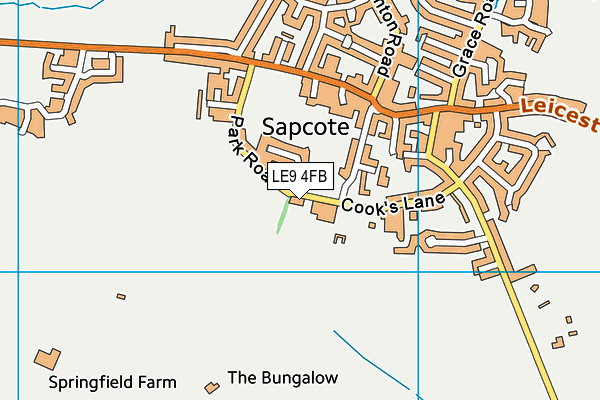 All Saints Church of England Primary School, Sapcote map (LE9 4FB) - OS VectorMap District (Ordnance Survey)