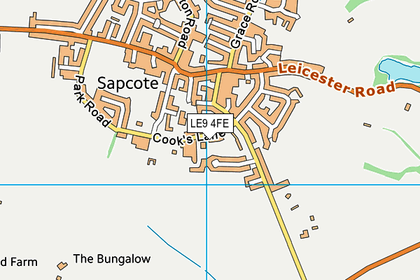 LE9 4FE map - OS VectorMap District (Ordnance Survey)