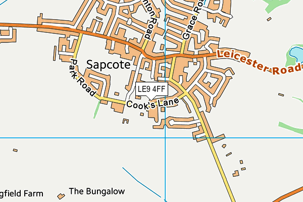 LE9 4FF map - OS VectorMap District (Ordnance Survey)