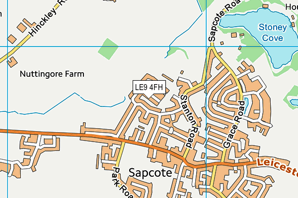 LE9 4FH map - OS VectorMap District (Ordnance Survey)