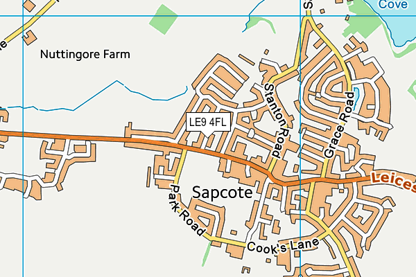 LE9 4FL map - OS VectorMap District (Ordnance Survey)