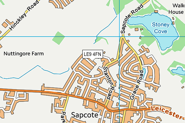 LE9 4FN map - OS VectorMap District (Ordnance Survey)