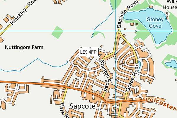 LE9 4FP map - OS VectorMap District (Ordnance Survey)