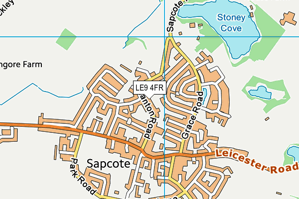 LE9 4FR map - OS VectorMap District (Ordnance Survey)