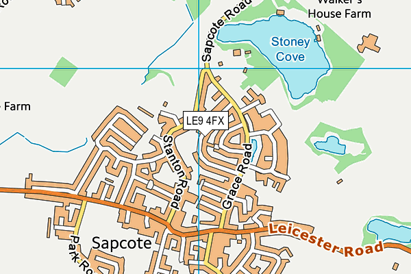 LE9 4FX map - OS VectorMap District (Ordnance Survey)