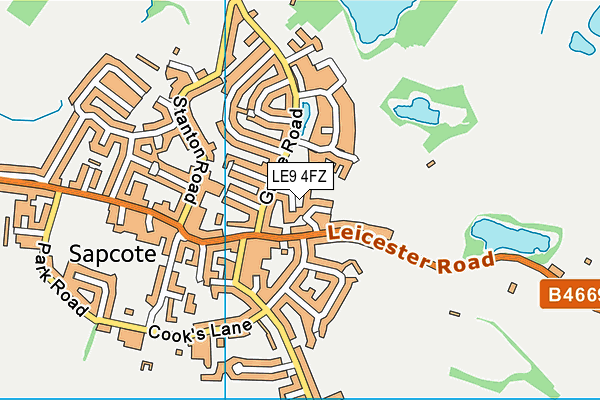 LE9 4FZ map - OS VectorMap District (Ordnance Survey)