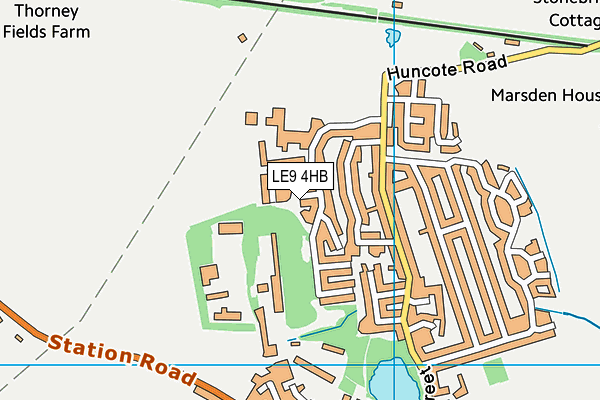 LE9 4HB map - OS VectorMap District (Ordnance Survey)