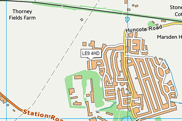 LE9 4HD map - OS VectorMap District (Ordnance Survey)