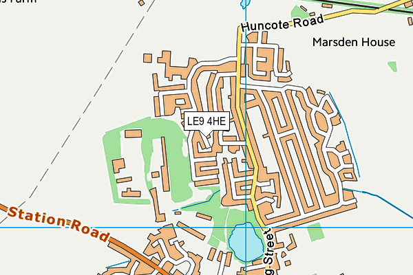 LE9 4HE map - OS VectorMap District (Ordnance Survey)