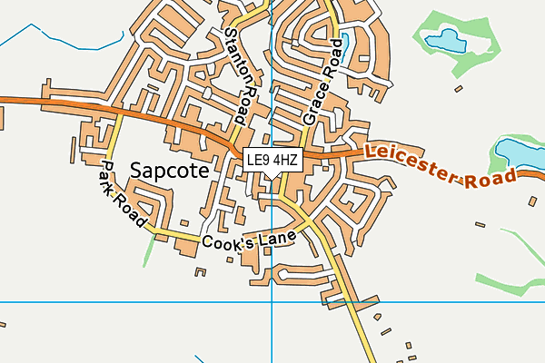 LE9 4HZ map - OS VectorMap District (Ordnance Survey)