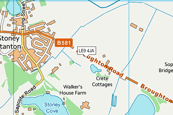 LE9 4JA map - OS VectorMap District (Ordnance Survey)