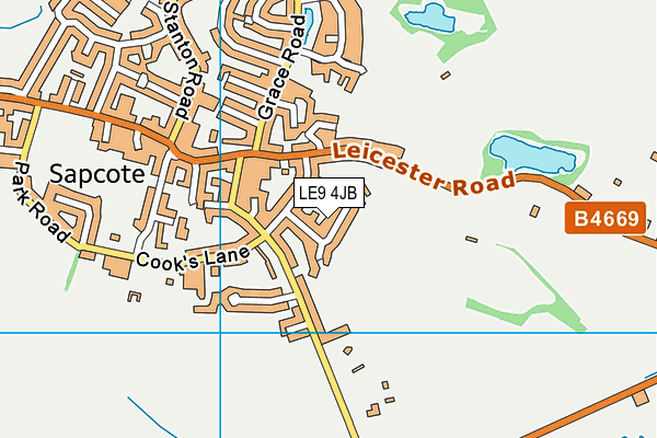 LE9 4JB map - OS VectorMap District (Ordnance Survey)