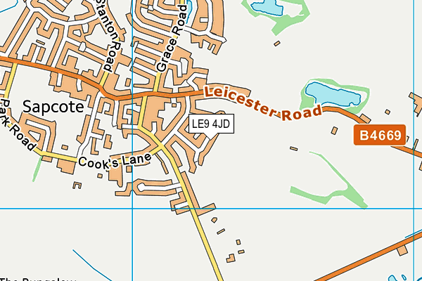 LE9 4JD map - OS VectorMap District (Ordnance Survey)