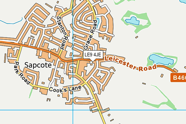 LE9 4JE map - OS VectorMap District (Ordnance Survey)