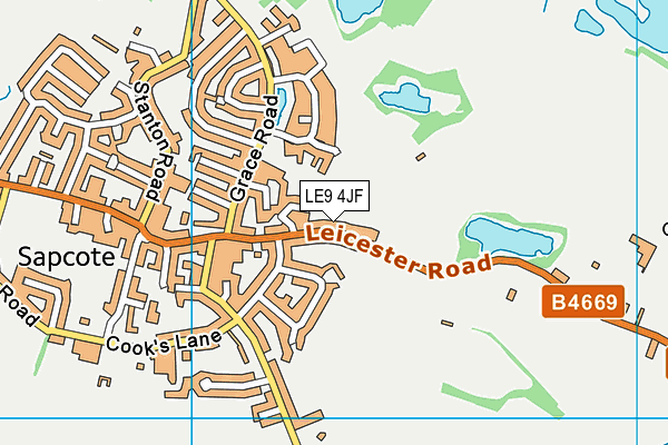 LE9 4JF map - OS VectorMap District (Ordnance Survey)