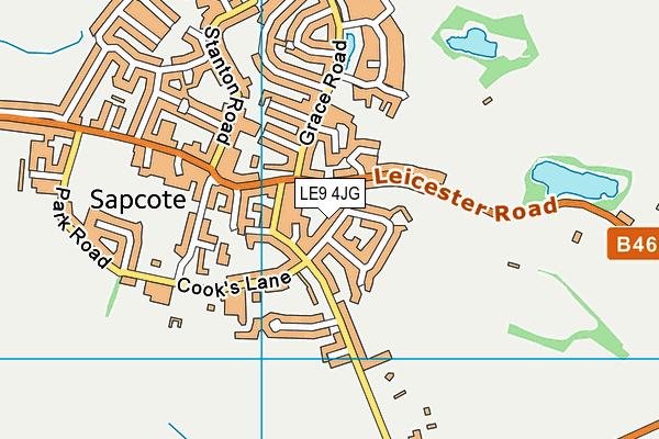 LE9 4JG map - OS VectorMap District (Ordnance Survey)