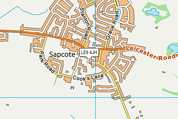 LE9 4JH map - OS VectorMap District (Ordnance Survey)