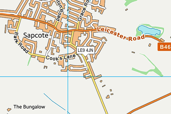 LE9 4JN map - OS VectorMap District (Ordnance Survey)