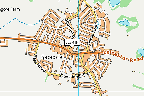 LE9 4JR map - OS VectorMap District (Ordnance Survey)