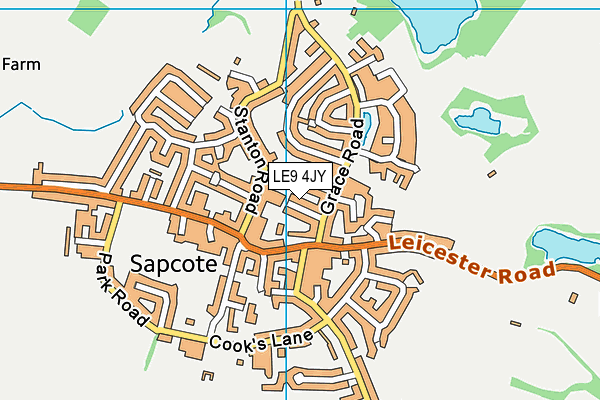 LE9 4JY map - OS VectorMap District (Ordnance Survey)