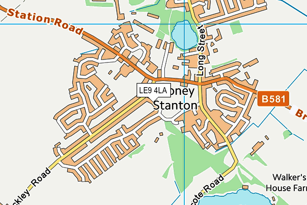 Stoney Stanton War Memorial Playing Fields map (LE9 4LA) - OS VectorMap District (Ordnance Survey)