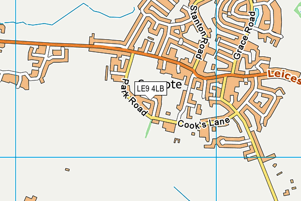 LE9 4LB map - OS VectorMap District (Ordnance Survey)