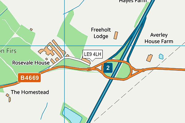 LE9 4LH map - OS VectorMap District (Ordnance Survey)