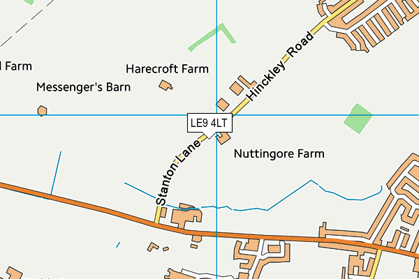 LE9 4LT map - OS VectorMap District (Ordnance Survey)