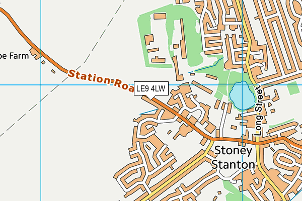 LE9 4LW map - OS VectorMap District (Ordnance Survey)