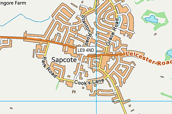 LE9 4ND map - OS VectorMap District (Ordnance Survey)