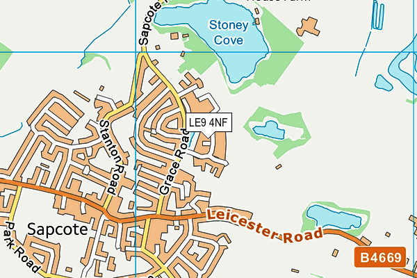 LE9 4NF map - OS VectorMap District (Ordnance Survey)