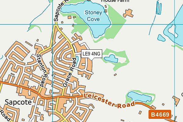 LE9 4NG map - OS VectorMap District (Ordnance Survey)