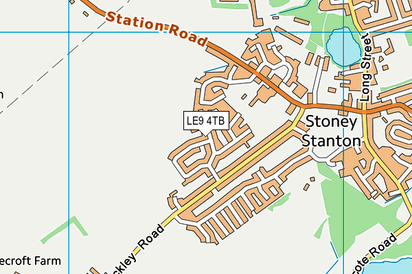 LE9 4TB map - OS VectorMap District (Ordnance Survey)
