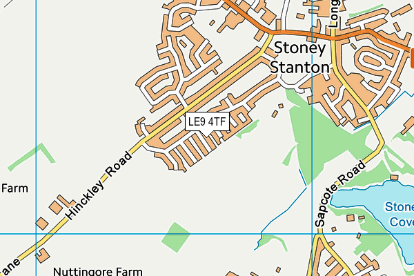 LE9 4TF map - OS VectorMap District (Ordnance Survey)