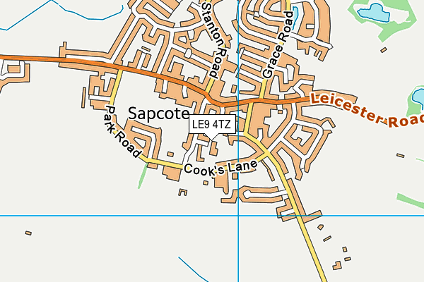 LE9 4TZ map - OS VectorMap District (Ordnance Survey)