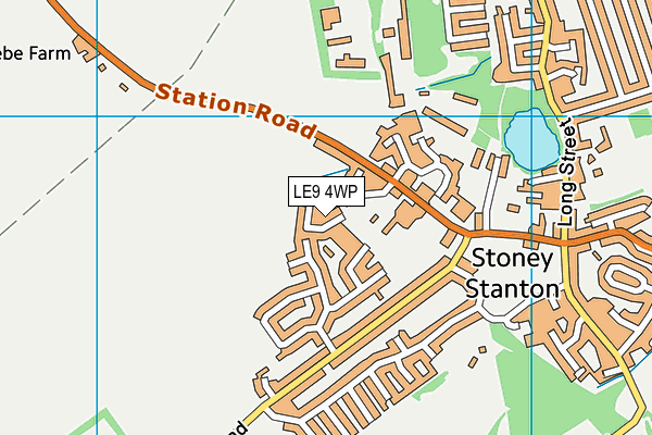 LE9 4WP map - OS VectorMap District (Ordnance Survey)