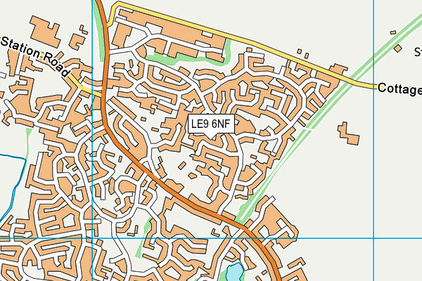 LE9 6NF map - OS VectorMap District (Ordnance Survey)