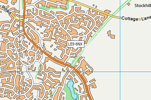 LE9 6NX map - OS VectorMap District (Ordnance Survey)