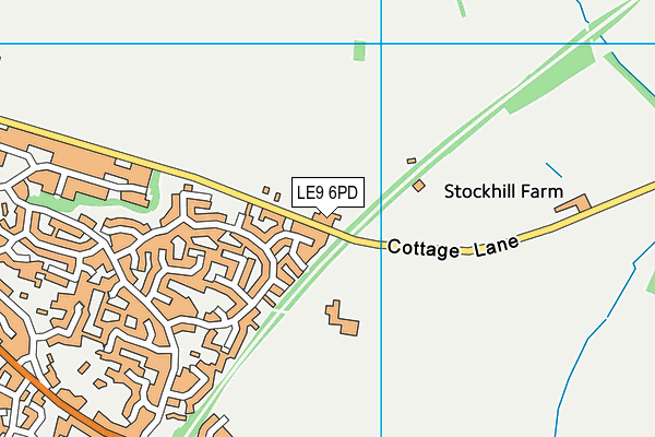 LE9 6PD map - OS VectorMap District (Ordnance Survey)